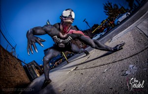Jen Seidel's body painted Venom, photo by 80 West Studios